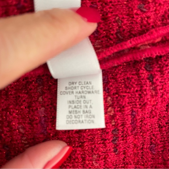 St. John Couture Red Knit Cardigan - Picture 12 of 14